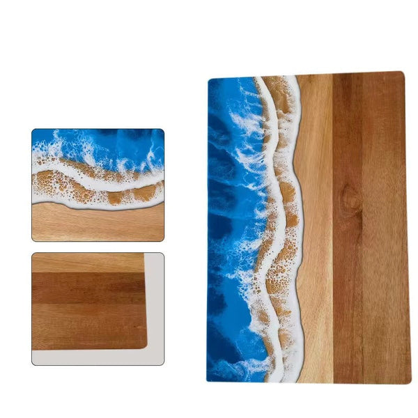 Wood And Resin Cutting Board Ocean Epoxy Serving Cheese Cutting Boards