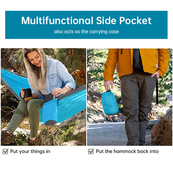 Light Double Nylon Camping Hammock With Straps. Great For Trips Beach Yard & Garden. Hammocks