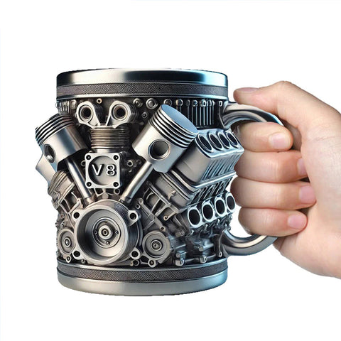 3D Engine Stainless Steel Mug For Coffee Beer Home & Office Fun Accessory Mugs
