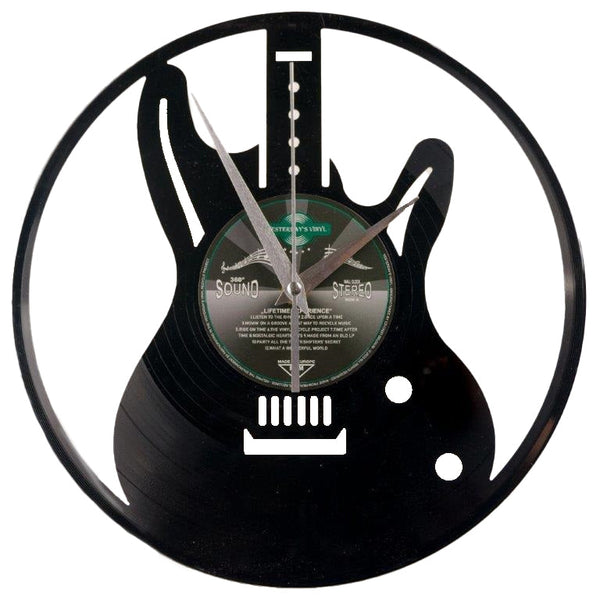 Vinyl Clock Guitar Retro Design Made From Recycled Record 30Cm Wall Clocks