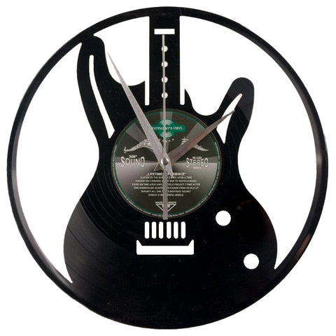 Vinyl Clock Guitar Retro Design Made From Recycled Record 30Cm Wall Clocks
