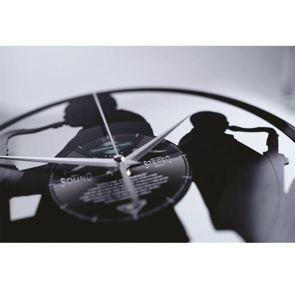 Vinyl Clock Sax 30Cm Recycled Record With Silent Quartz Movement Wall Clocks