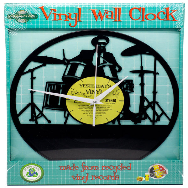Vinyl Clock Drummer 30 Cm Recycled Record Wall Wall Clocks