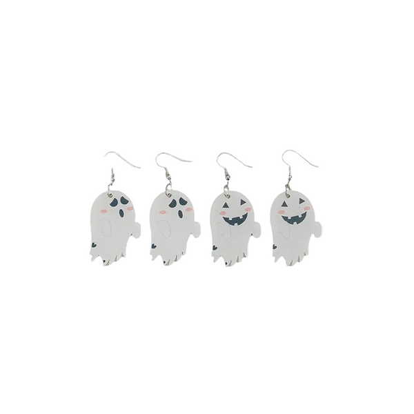2 Piece Alloy Acrylic Ghost Dangle Earrings