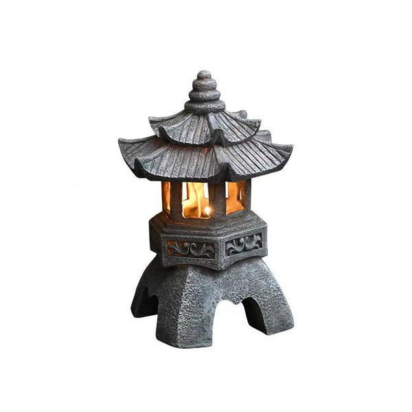 Solar Powered Zen Garden Decor Pagoda Lanterns & Statues Ornaments & Statues