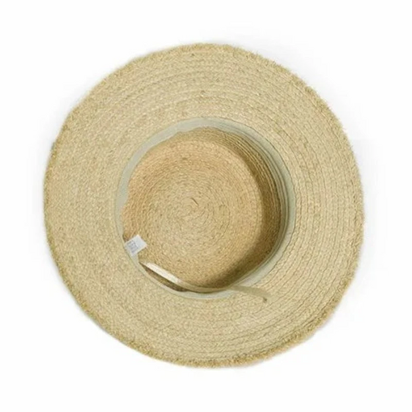 Luna&Dolphin Original Summer Handmade Women Spring Sun Hat Beach Raffia Panama Straw Cap Big Brim White Ribbon English Top Hats