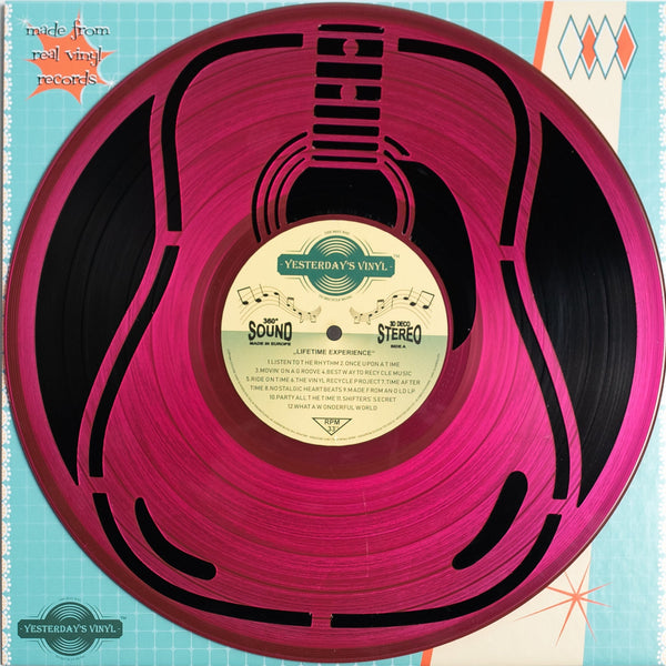 3D Decoration Acoustic Guitar Made From Recycled Vinyl Records For Wall Other Home Décor