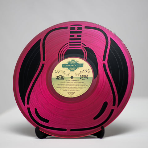 3D Decoration Acoustic Guitar Made From Recycled Vinyl Records For Wall Other Home Décor