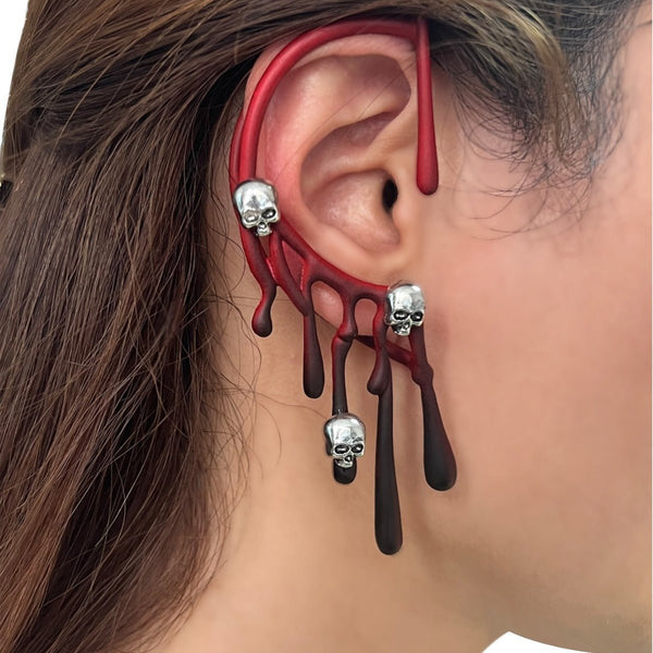 Veile Studios Halloween Exaggerated Lava Retro Wine Red Cold Style Earrings
