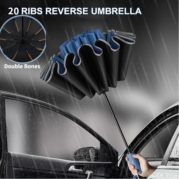 Men Women Umbrella Fully Automatic Reverse Folding With Windproof Reflective Stripe Uv Umbrellas