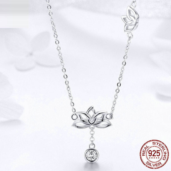 Silver Lotus Delicate Necklace Necklaces & Pendants