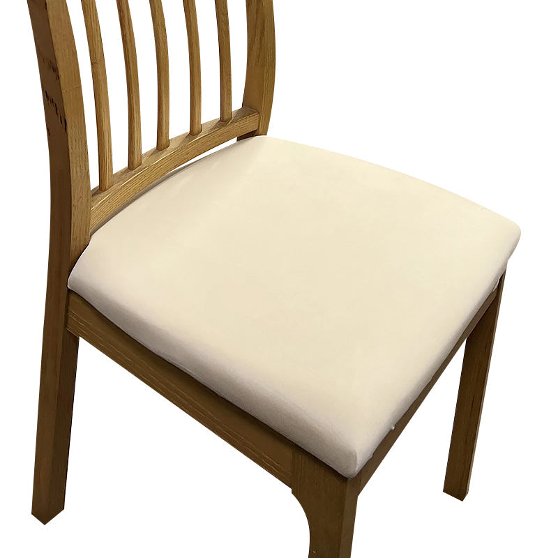 Beige Plain Stretch Chair Cover For Dining Kitchen Washable Removable Slipcovers