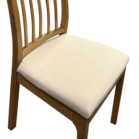 Beige Plain Stretch Chair Cover For Dining Kitchen Washable Removable Slipcovers