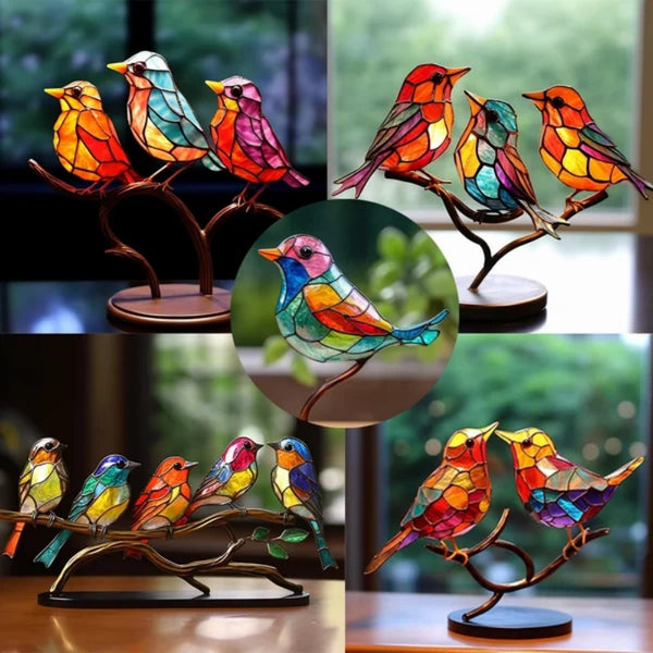 Birds On Branch Desktop Ornaments Home Decor For Bedroom Living Room And Sculptures & Figurines