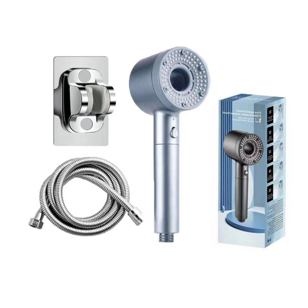 Hollow Out Household Super Pressurized Showerhead Bathroom Water Heater Turbo Large Outlet Five Level Filter Shower Heads & Combos