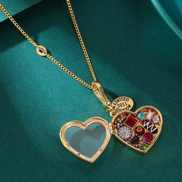 Enamel Glazed Chocolate Gemstone Transparent Heart Shaped Box With An Openable Pendant And Baking Cups & Cases