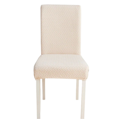 Chair Cover Beige Small Knitted Design Anti Dirt Elastic Material Slipcovers