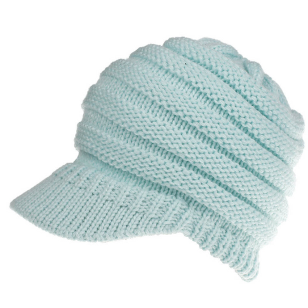 Women Ponytail Beanies Autumn Winter Soft Knitting Caps Warm Ladies Hats