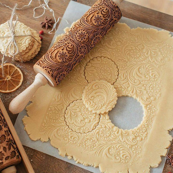 Christmas Snowflake Boho Mandala Printed Rolling Pin Rolling Pins