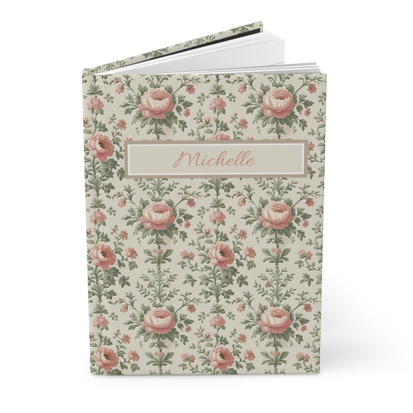 Floral Personalized Journal Customized Notebook Women Name Book Bridesmaid Wedding Daughter Gift Coquette Personal Organisers
