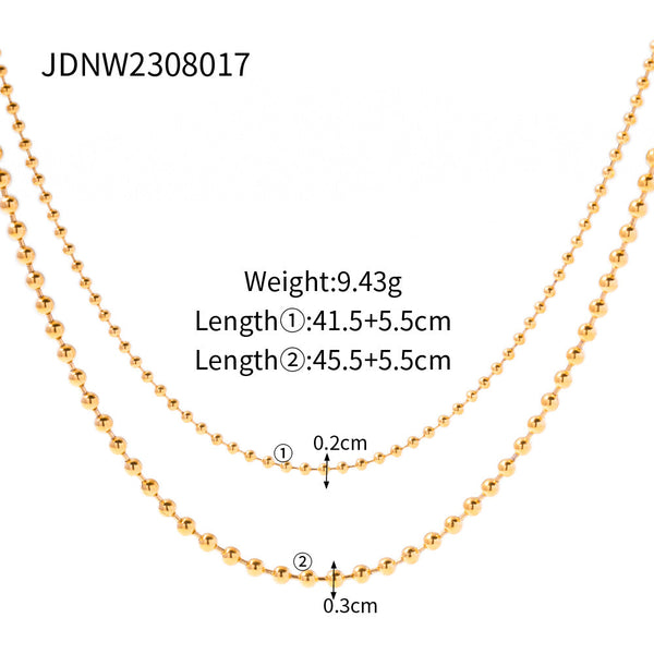 18K Gold Plated Lobster Closure Bead Necklace Necklaces & Pendants