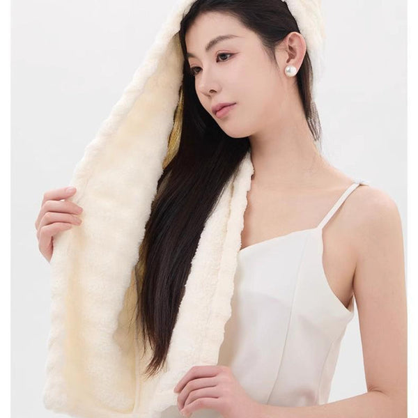 French Style Dry Hair Cap For Adults Extra Large And Thick Strong Water Absorption Quick Drying Care One Piece Head Wrap Towel Towels & Washcloths