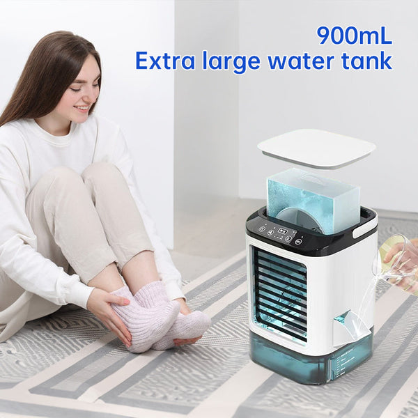 3 Speed Mini Air Cooler (900Ml Tank) Fan & Humidifier For Bedroom / Office Portable Air Conditioners