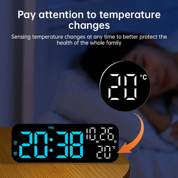 Digital Alarm Clock With Temp Date Week. Night Mode. Voice Controlled. 12/24H Led Alarm Clocks & Clock Radios