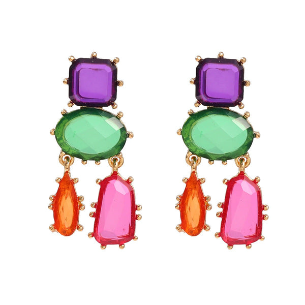 Veile Studios Exaggerated Multi Layered Geometric Colour Matching For Women Fashion Jewellery Earrings