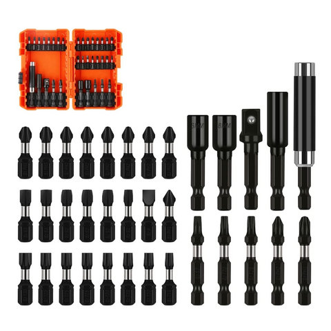 Horusdy 34Pc Impact Screwdriver Bit Set Nut Driver Magnetic Drill Holder Quick Release Screwdrivers & Nutdrivers