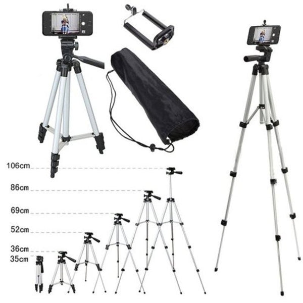 35 106 Cm Universal Tripod Stand Mount Holder Clip Set For Cell Phone Silver Other Tripods & Supports