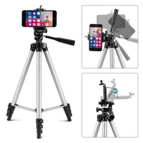 35 106 Cm Universal Tripod Stand Mount Holder Clip Set For Cell Phone Silver Other Tripods & Supports