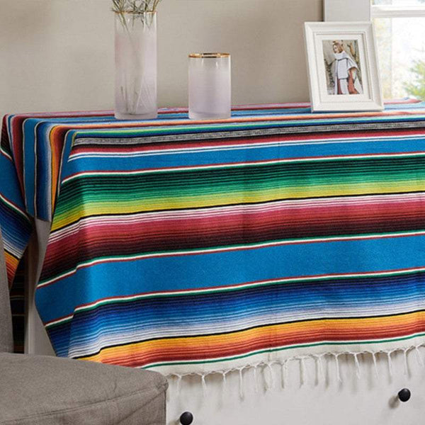 Table Cloths Tablecloths Vibrant Mexican Style Tassel Runner Towel