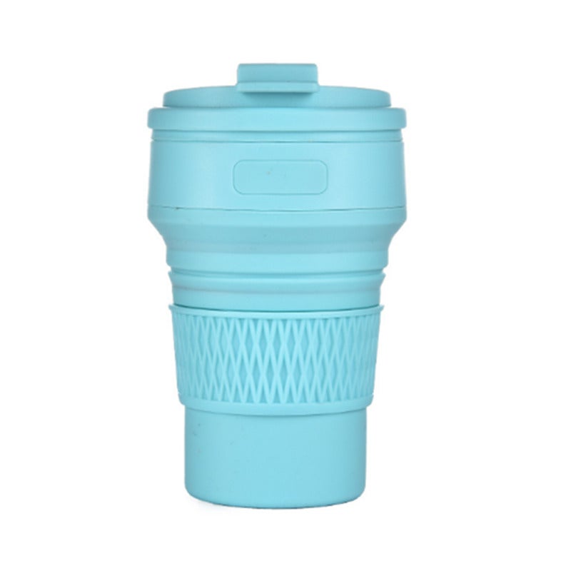 350Ml Creative Folding Telescopic Water Cup Silicone Collapsible Coffee Mug Blue Mugs