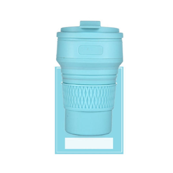 350Ml Creative Folding Telescopic Water Cup Silicone Collapsible Coffee Mug Blue Mugs
