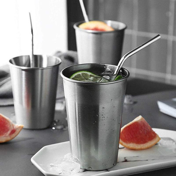 Glassware & Drinkware Mugs Coffee Cups 350Ml Stainless Steel Drinking Water Glass Milkshake