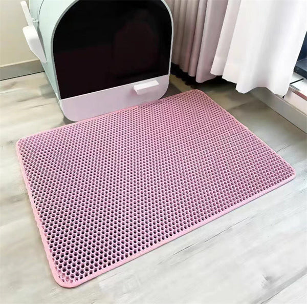 Cat Litter Mat Pet Solid Color Waterproof Easy Clean Scatter Litter Tray Accessories