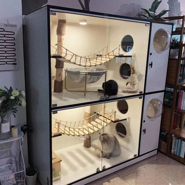 Pine Wall Mounted Cat Furniture With Sisal For Pet Installation Furniture & Scratchers