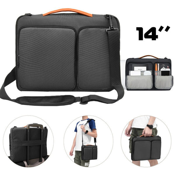 Black 14 Inch Laptop Notebook Messenger Travel Business Shoulder Bag