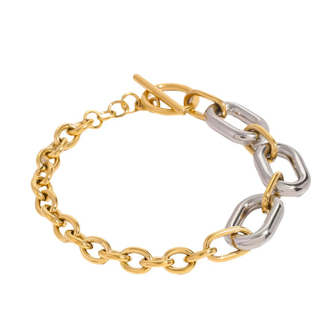 Veile Studios 18K Gold Plated Stainless Steel Chain Bracelet Silver Bracelets