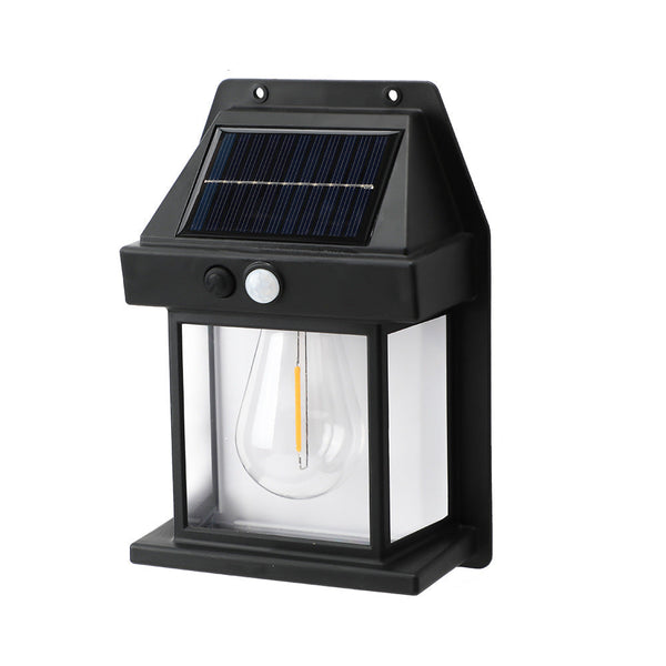 Solar Tungsten Filament Outdoor Wall Lamp Human Body Sensing Road Security & Floodlights