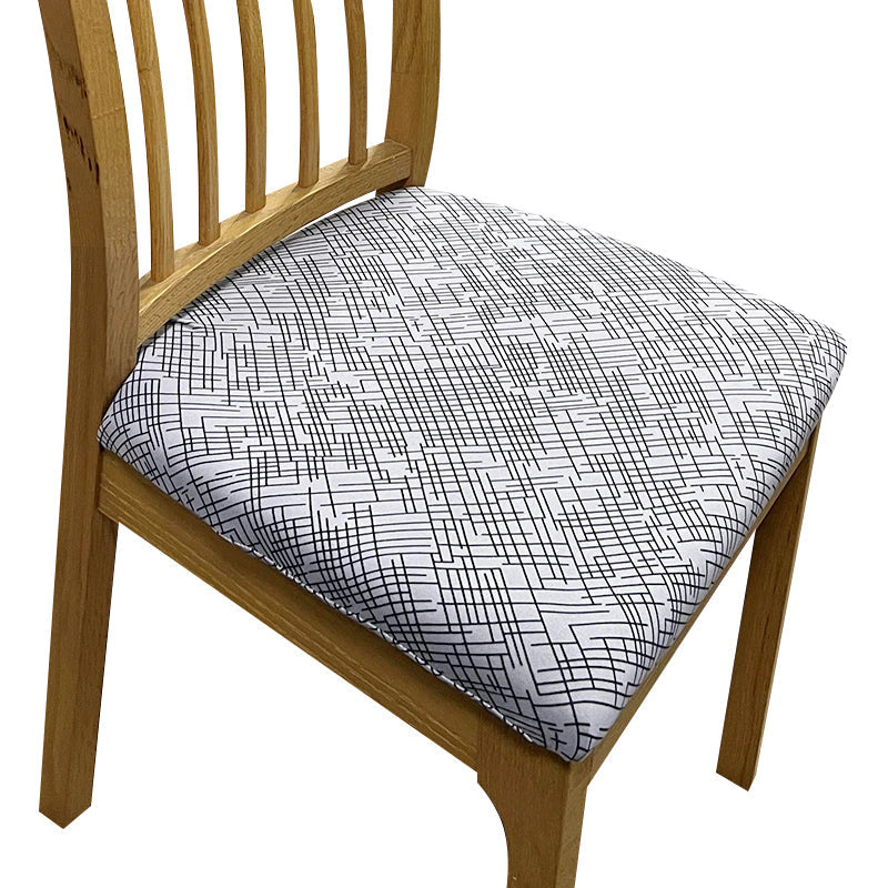 Chair Cover Grey Random Lines Print Stretch Seat For Dining Kitchen Slipcovers