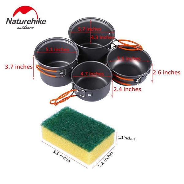 Naturehike Outdoor Cookware Camping Non Stick Pots Pans Camping Cookware