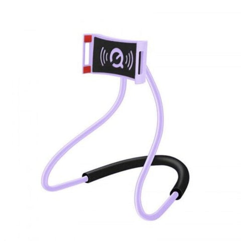 360 Degree Rotation Flexible Phone Selfie Holder Mount Anti Skid Bracket Universal Purple