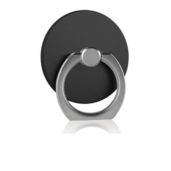 360 Degree Round Finger Ring Mobile Phone Smartphone Stand Holder Black