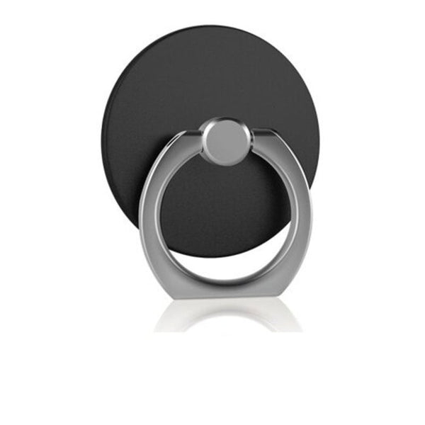 360 Degree Round Finger Ring Mobile Phone Smartphone Stand Holder Black Mounts & Holders