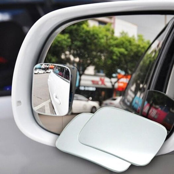 360 Degrees Adjustment Round Blind Spot Reversing Wide Angle Lens Rearview Mirror 2Pcs White Mirrors