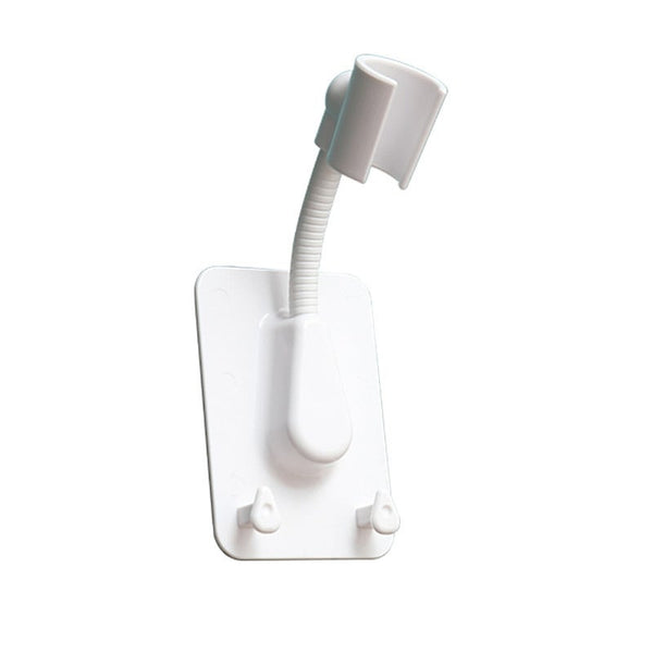 360 Degree Shower Head Holder Self Adhesive Showerhead Bracket With Two Hooks Shower Head Holders