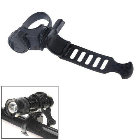 360U00b0 Cycling Flashlight Holder Clip Bracket Plastic Rubber For Bike Bicycle Front Light