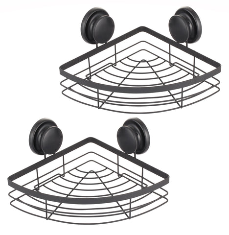Carla Home 2 Pack Round Corner Shower Caddy Shelf Basket Rack With Premium Vacuum Suction Cup No Drilling For Bathroom And Kitchen Shelves